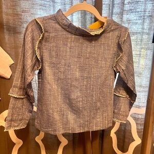 Roller Rabbit girls Ruffled Denim Blue Top